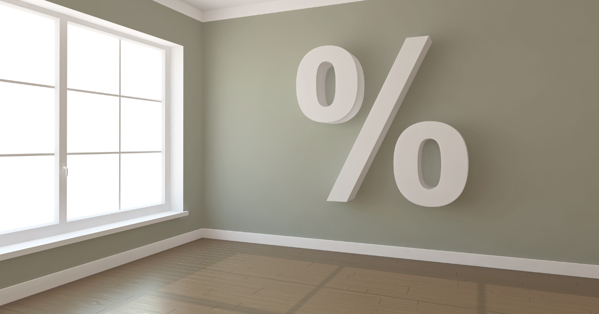 How the 4% Hold Could Transform Your Financial Outlook Understanding the 4% Hold and Its Impact, room in home with large white percentage graphic